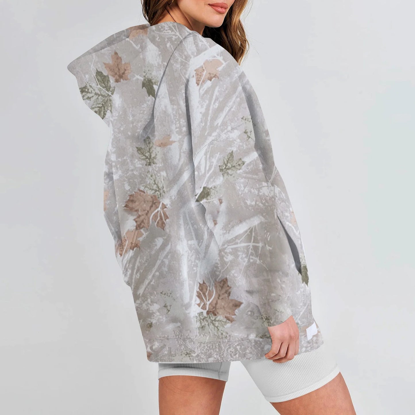 Womens Fall Fashion 2023 Maple-Leaf Print Oversized Camo Sweatshirts for Teen Girls Maple-Leaf Fleece Hoodies Long Sleeve Sweaters Loose Casual Pullover Jacktes Winter Y2K Clothes Teen Girls