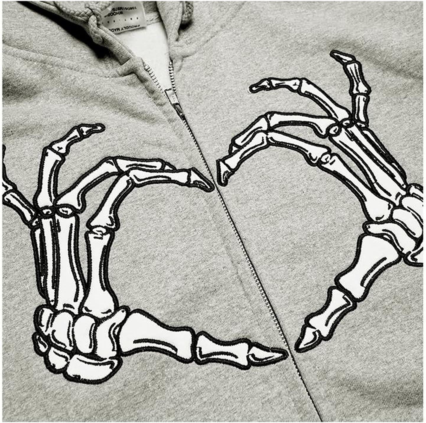 Women Man Goth Hoodie Sweatshirts Y2K Aesthetic Zip up Jacket 90S Long Sleeve Graphic Coat Couple Top Streetwear