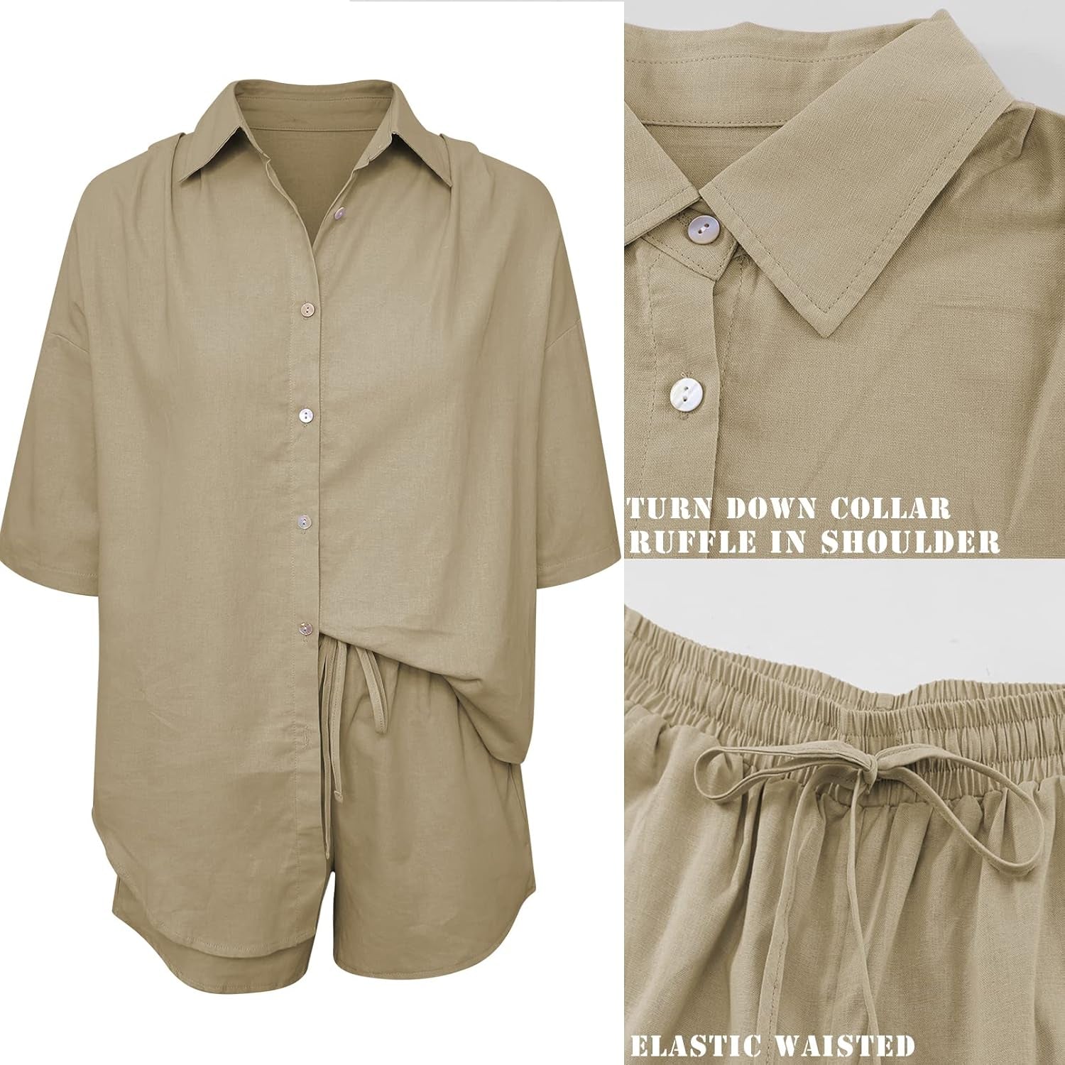 Women 2 Piece Outfit Summer Short Sleeve Top and Shorts Sweatsuit Set