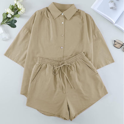 Women 2 Piece Outfit Summer Short Sleeve Top and Shorts Sweatsuit Set