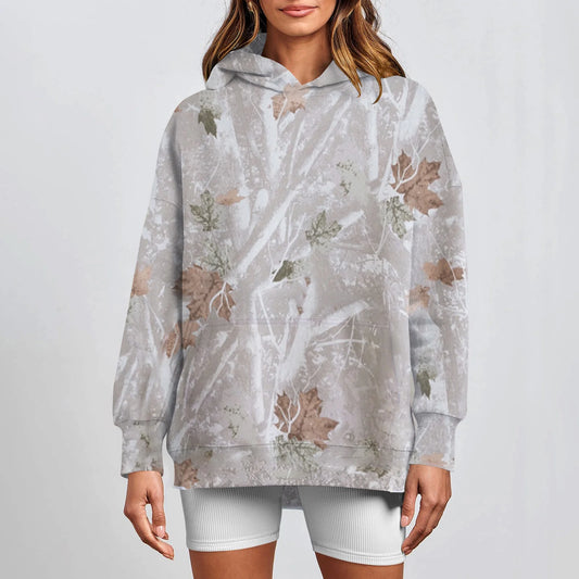 Womens Fall Fashion 2023 Maple-Leaf Print Oversized Camo Sweatshirts for Teen Girls Maple-Leaf Fleece Hoodies Long Sleeve Sweaters Loose Casual Pullover Jacktes Winter Y2K Clothes Teen Girls