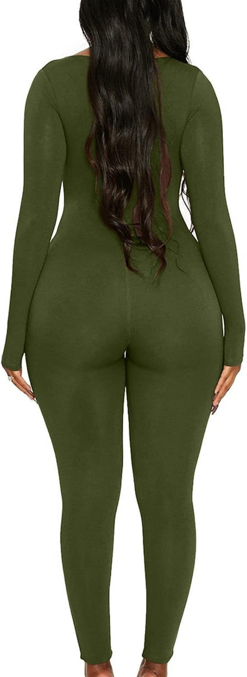 Women'S Sexy Long Sleeve Bodycon Jumpsuit Rompers One Piece Outfits