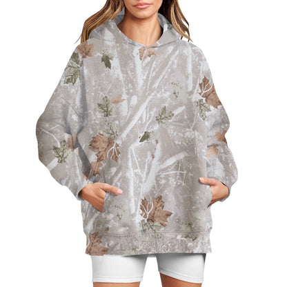 Womens Fall Fashion 2023 Maple-Leaf Print Oversized Camo Sweatshirts for Teen Girls Maple-Leaf Fleece Hoodies Long Sleeve Sweaters Loose Casual Pullover Jacktes Winter Y2K Clothes Teen Girls