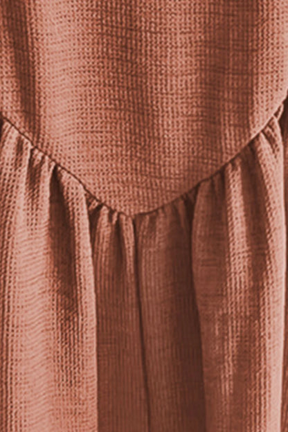 Waffle-Knit Wide Leg Overall with Pockets
