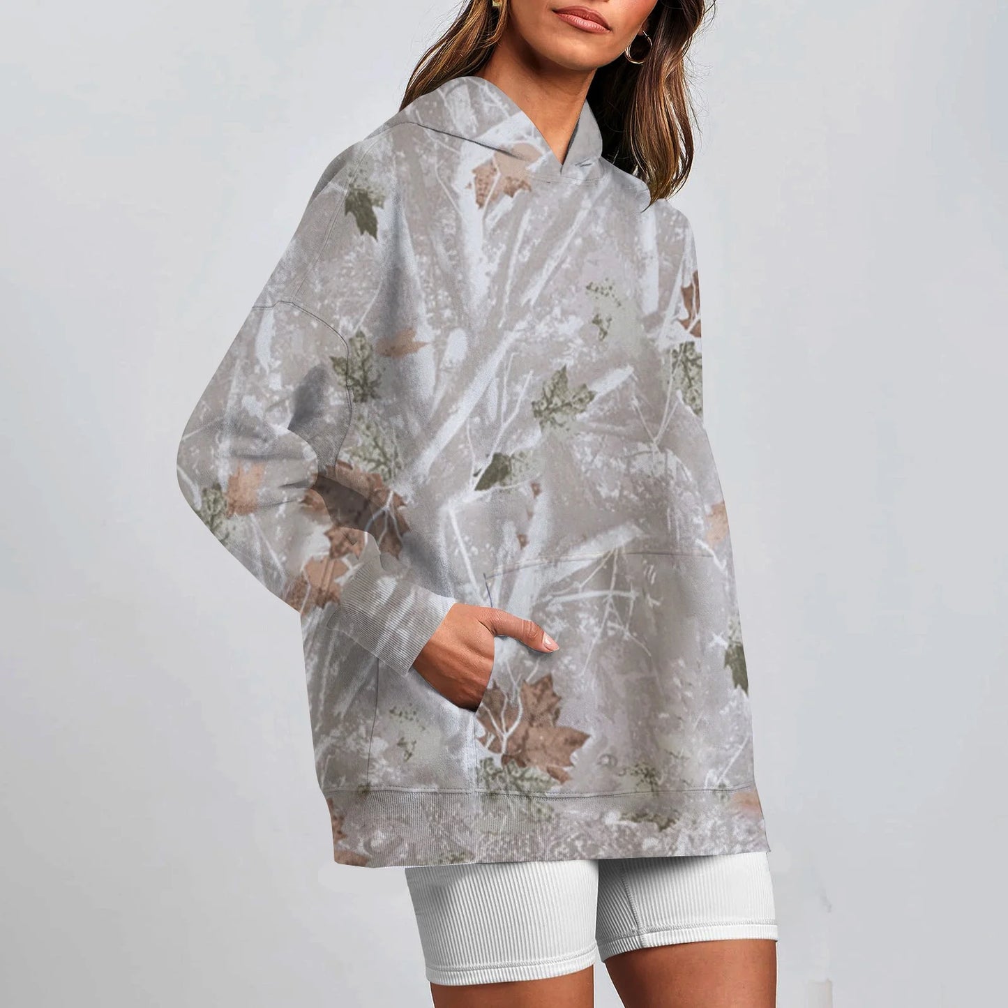 Womens Fall Fashion 2023 Maple-Leaf Print Oversized Camo Sweatshirts for Teen Girls Maple-Leaf Fleece Hoodies Long Sleeve Sweaters Loose Casual Pullover Jacktes Winter Y2K Clothes Teen Girls